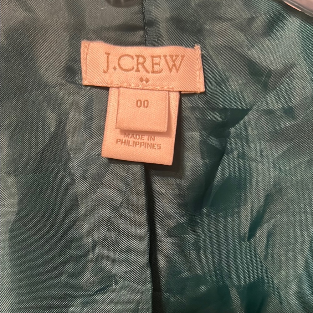 J Crew Green Trench Coat - Picture 2 of 6
